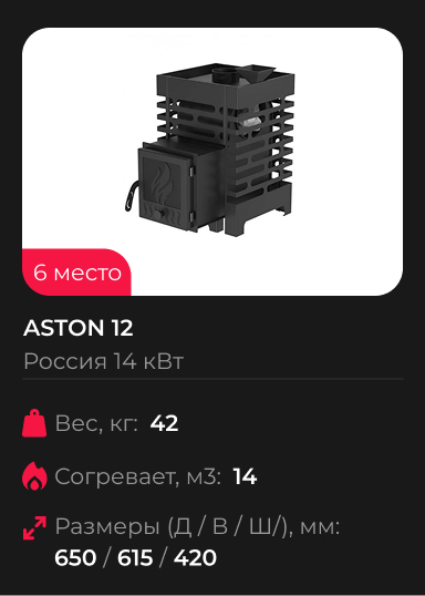 ASTON 12 - надежная банная печь