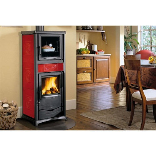 Печь-камин La Nordica TermoRossella Plus c/ Forno D.S.A. BORDEAUX (бордовый)