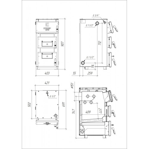 Отопительный котел Куппер ПРО-16 (2.0) + Блок ТЭН 6 кВт + Пульт управления Norma AQUA