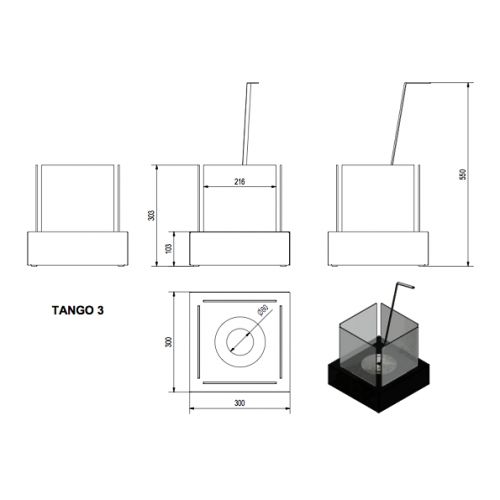 Биокамин Kratki (Кратки) Tango 3 белый