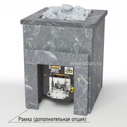 Печь для бани Жара газовая Люксгаз 30 Стоун под обкладку/в облицовке талькохлорит (газ-дрова)