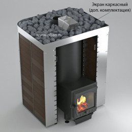 Печь для бани с закрытой каменкой для бани Услада 20 Панорама (Жара)
