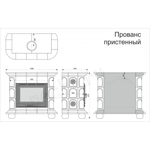 Печь-камин Прованс пристенный Кимры