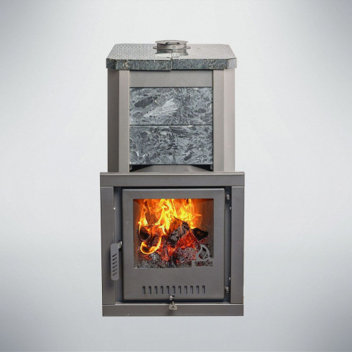 Банная печь Варвара  (Varvara) Сказка Мини удлиненная (до 12 куб.м) Пироксенит, Нержавейка