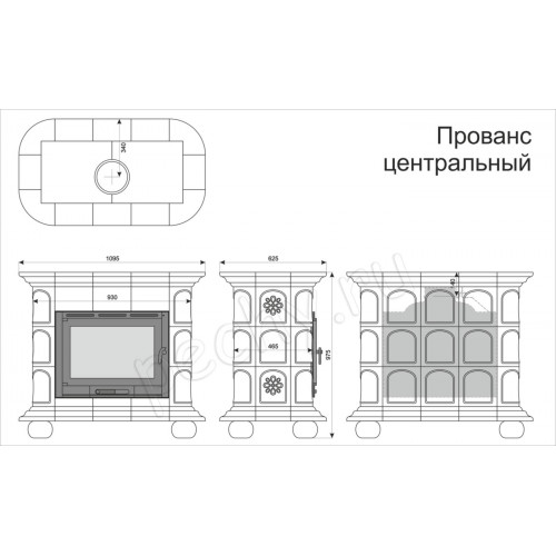 Печь-камин Прованс центральный Кимры
