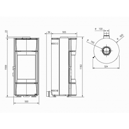 Печь-камин La Nordica Fortuna Steel Nero Antracite