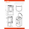 Печь-Камин ASTON (Астон) 12 кВт (200 м3) Призматик с плитой (Талькохлорит) (Астон)