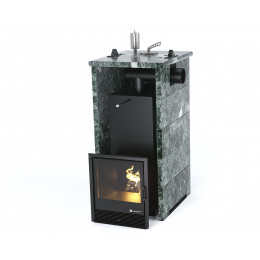 Печь для бани «Сочи» в трехстороннем кожухе из змеевика с боковым подключением ИзиСтим