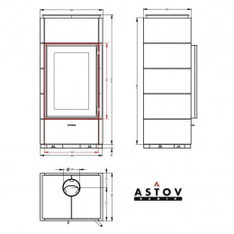 Печь-камин Киви ПК 5070 5К Пироксенит антик АСТОВ (Astov)
