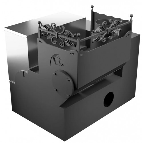 Печь Горыныч 3 СВОП, каменка с левой стороны, большая дверь со стеклом Термосфера (Termosfera)