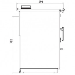 Плита PLAMEN 850 GLAS белая, труба справа (Plamen)
