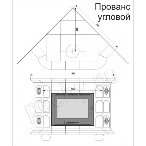 Печь-камин Прованс угловой Кимры